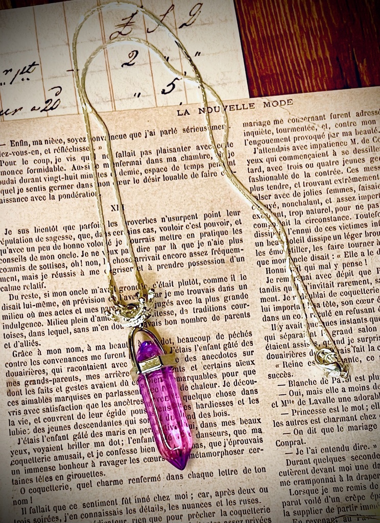 ペンデュラム　シンプル 紫クリスタル