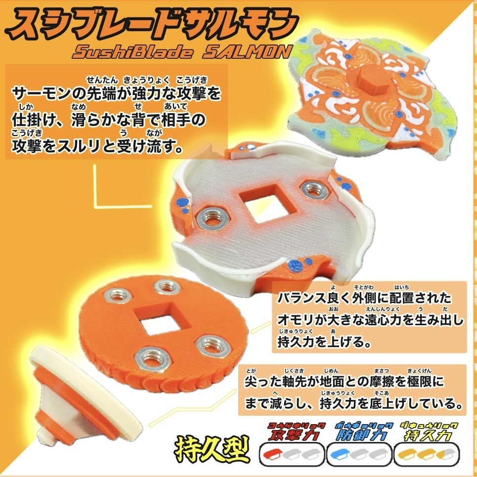 スシブレード サルモン コマ型フィギュア
