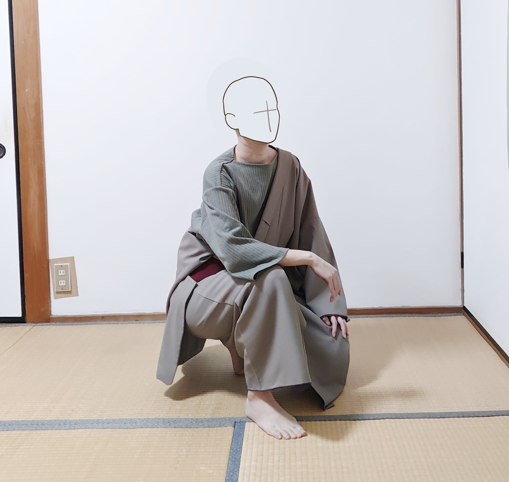 【片肌脱ぎ】立膝10枚