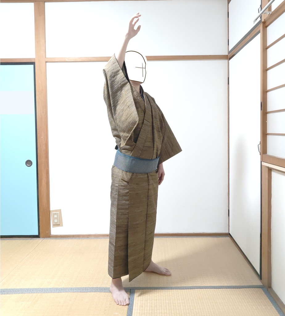 【本日のみ販売】着流し・紬（正絹） 袖の動き（30枚）