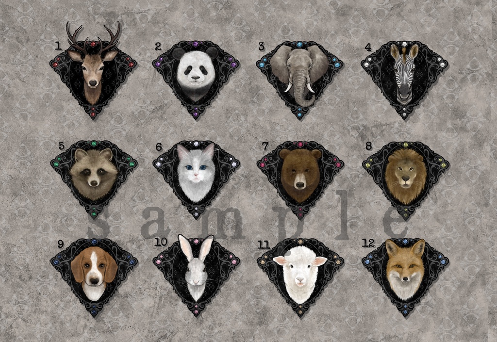 birthstone×animal ポストカード