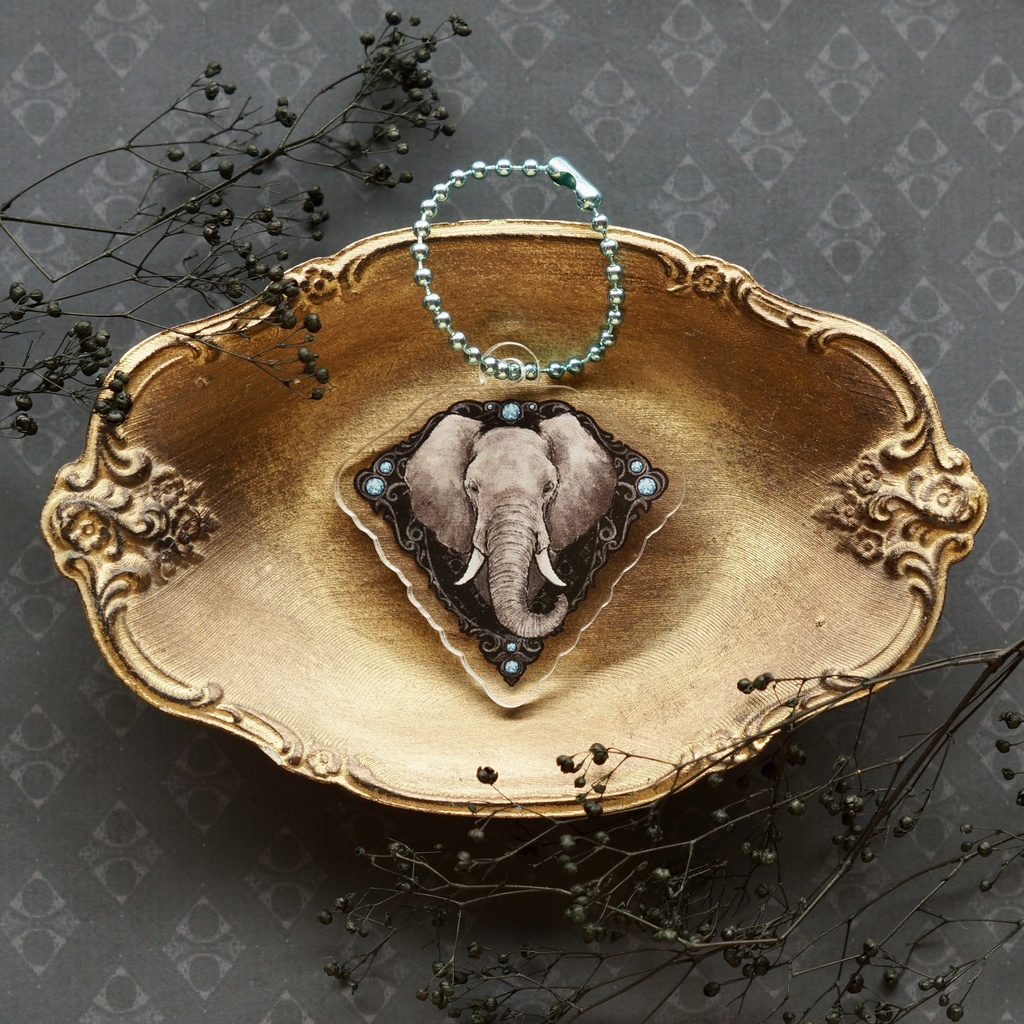 elephant × aquamarine 《3月》アクリルキーホルダー