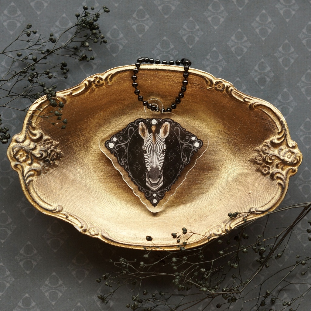 zebra × diamond 《4月》アクリルキーホルダー