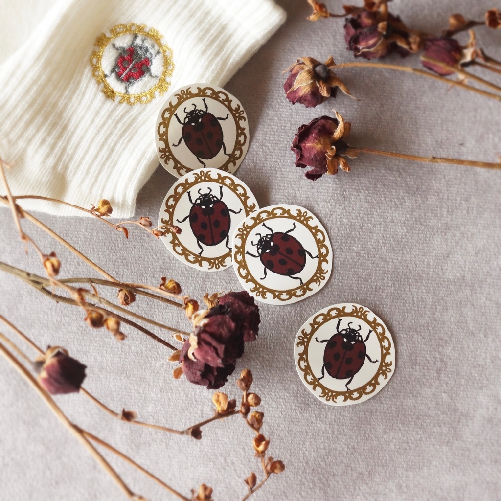 ladybug レディースリブソックス2点セット《white/black》