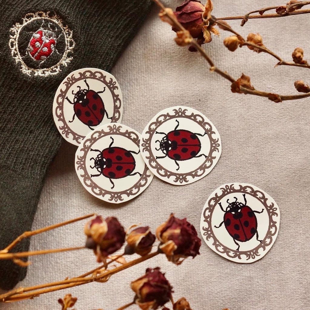 ladybug レディースリブソックス2点セット《white/black》