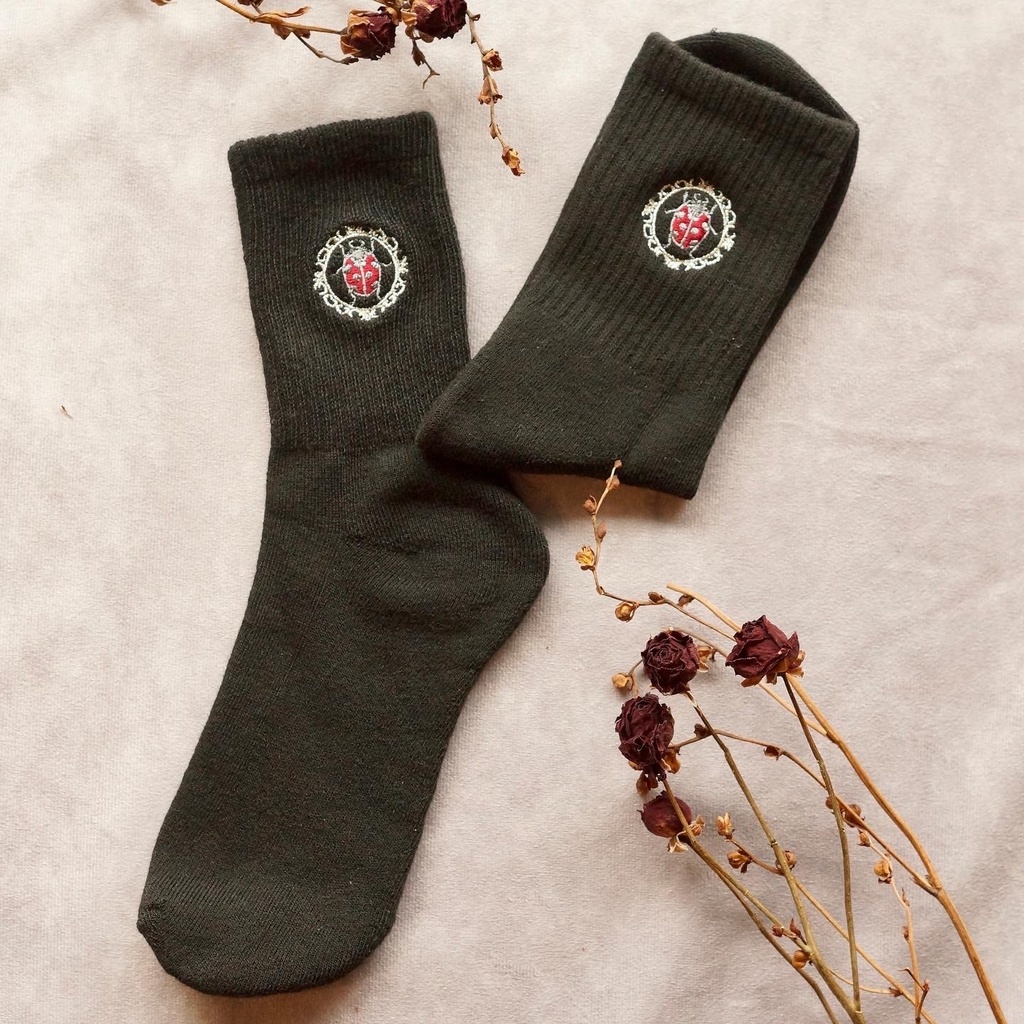 ladybug レディースリブソックス2点セット《white/black》