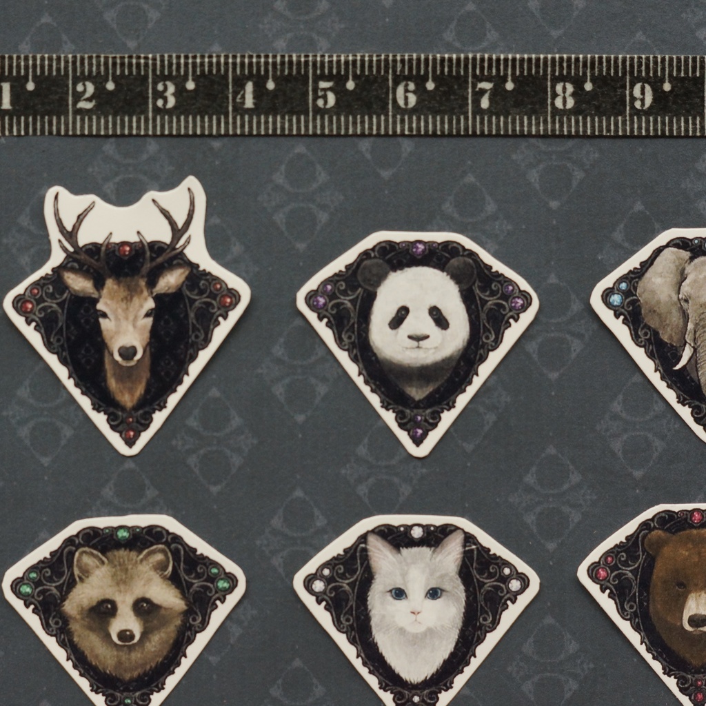 【ラス1】birthstone×animal マスキングテープ+シールセット