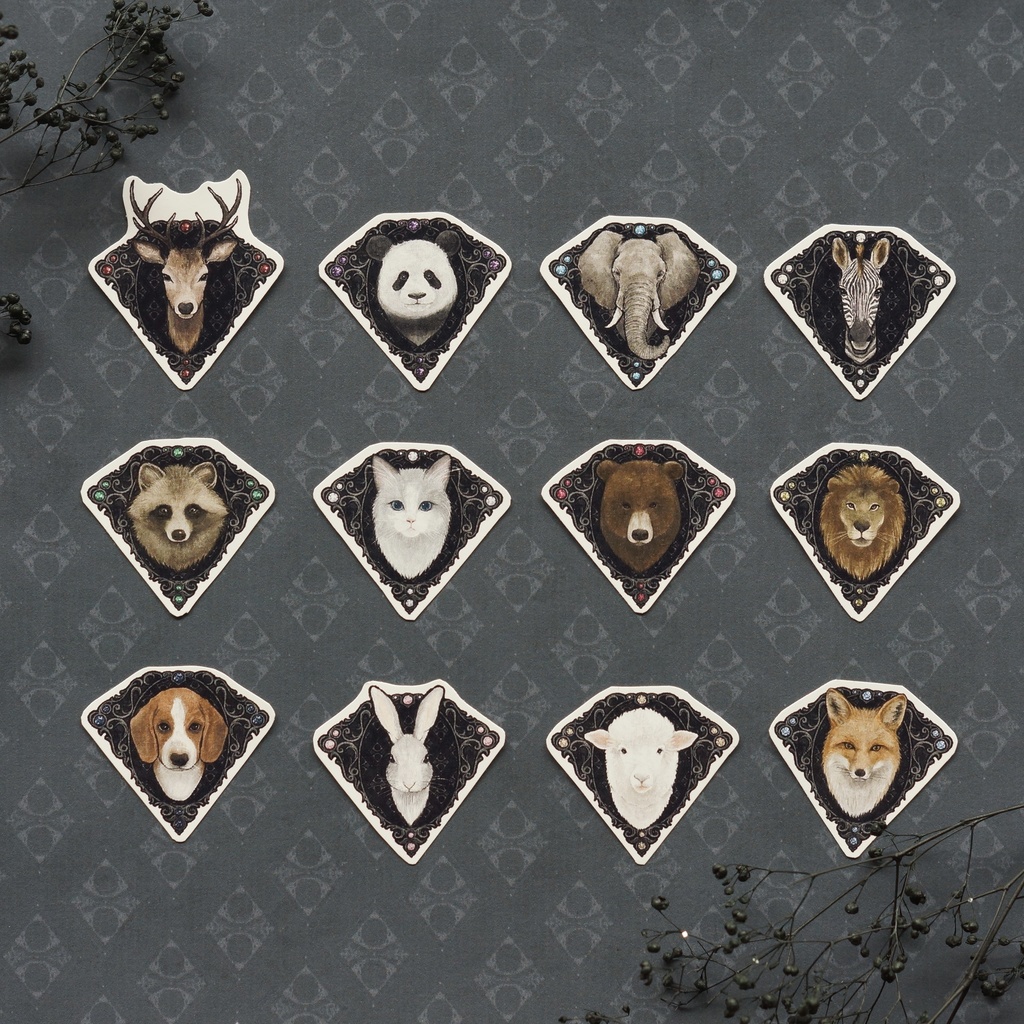 【ラス1】birthstone×animal マスキングテープ+シールセット