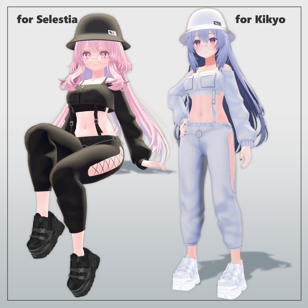 【3アバター対応】Off-Shoulder City Walk Set