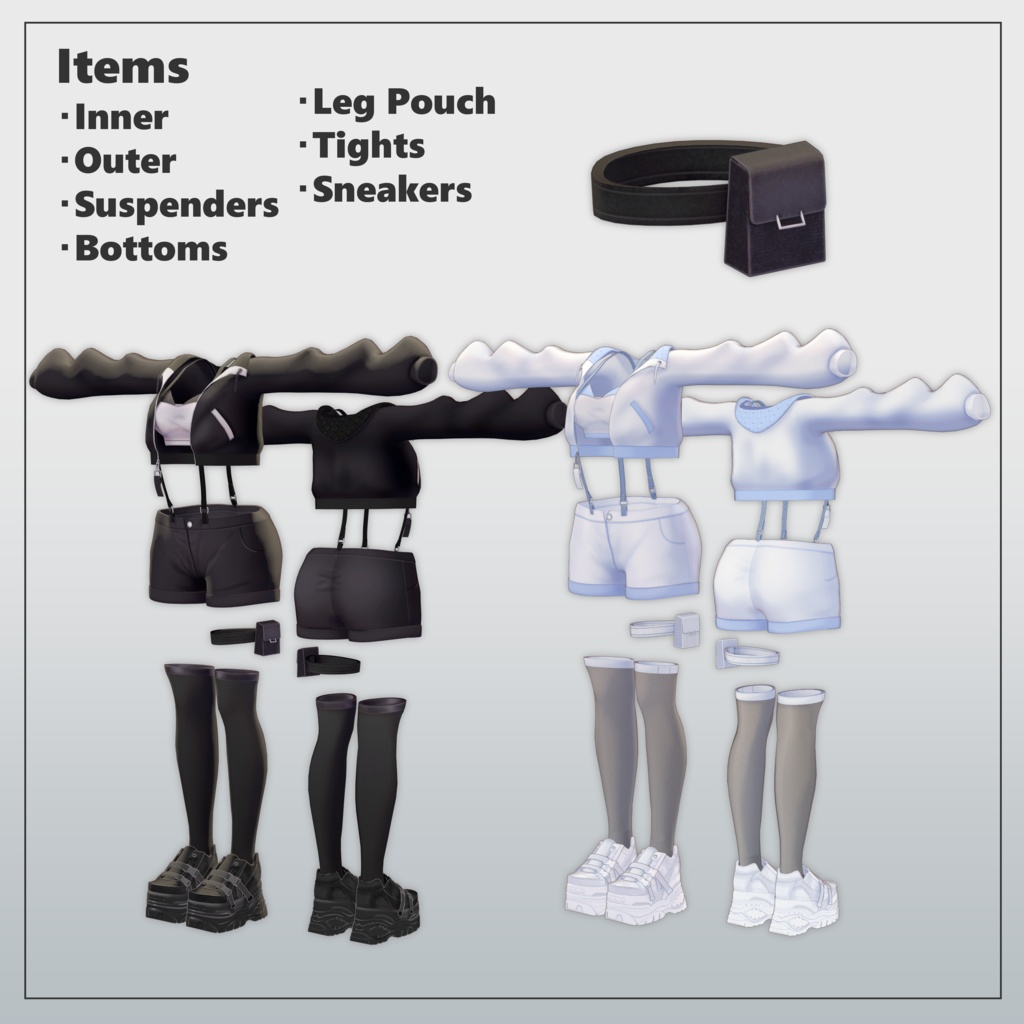 【萌対応】【2WAY】Suspenders Wear Set