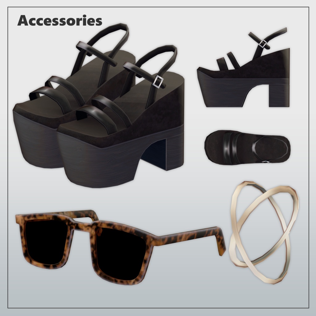 【3アバター対応】Short Pareo&Bikini Set