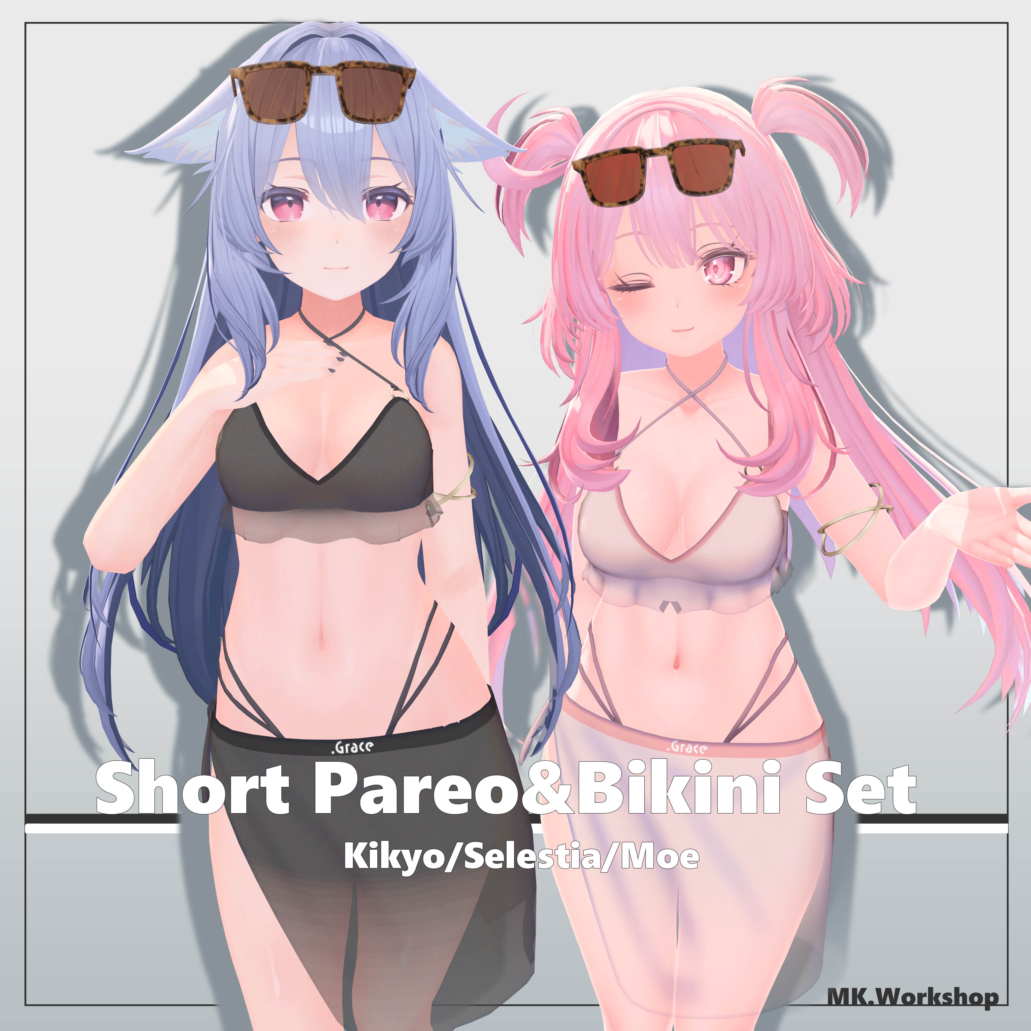 【3アバター対応】Short Pareo&Bikini Set