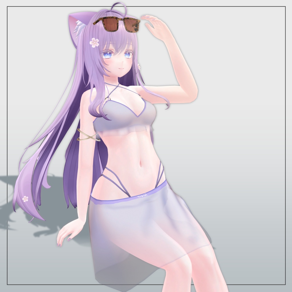 【3アバター対応】Short Pareo&Bikini Set