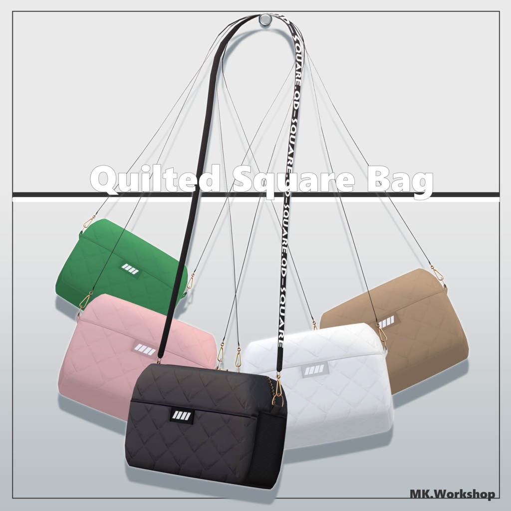 【汎用】Quilted Square Bag