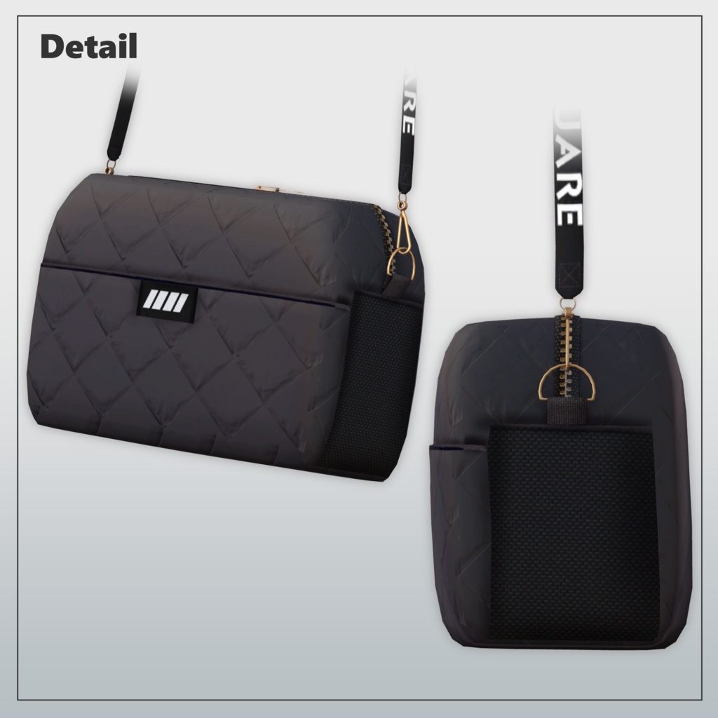 【汎用】Quilted Square Bag