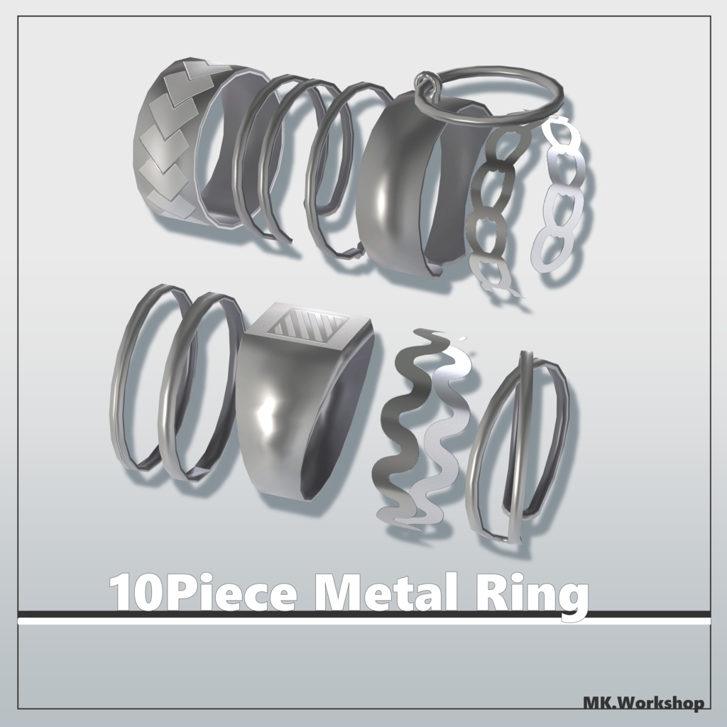 【汎用】10Piece Metal Ring