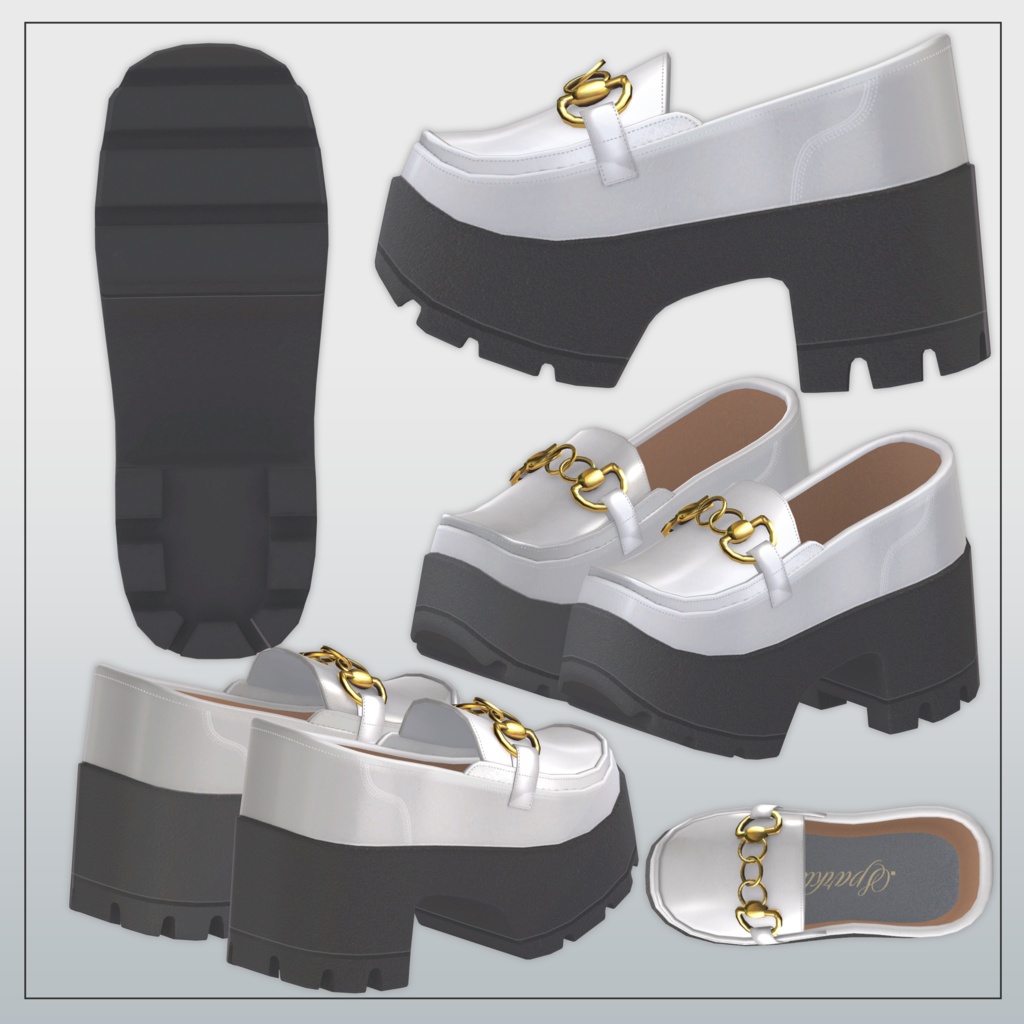 【汎用】Chain Decor Loafer