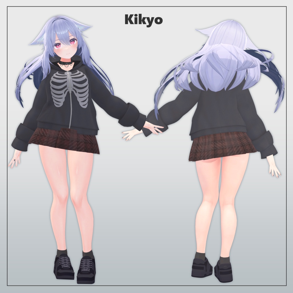 【3アバター対応】Skeleton Hoodie Set