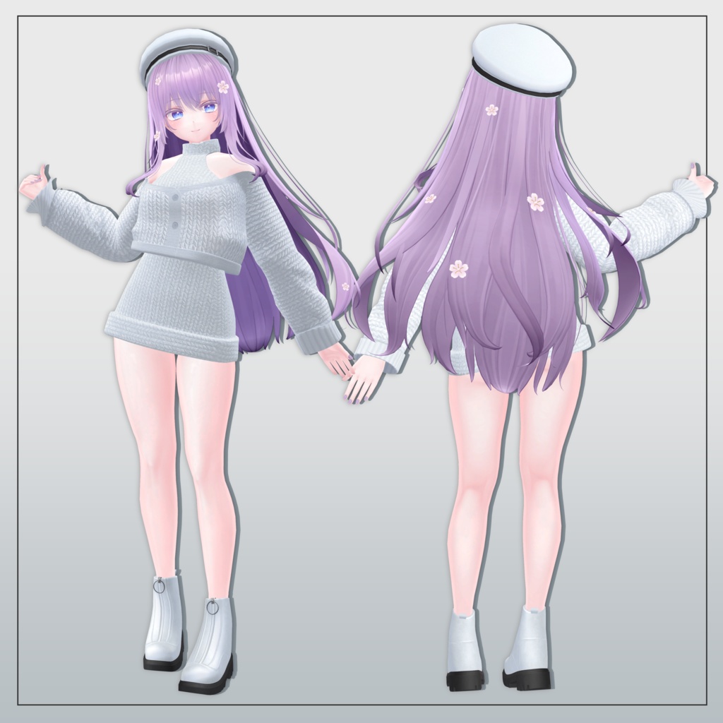 【3アバター対応】Off Shoulder Knit Set