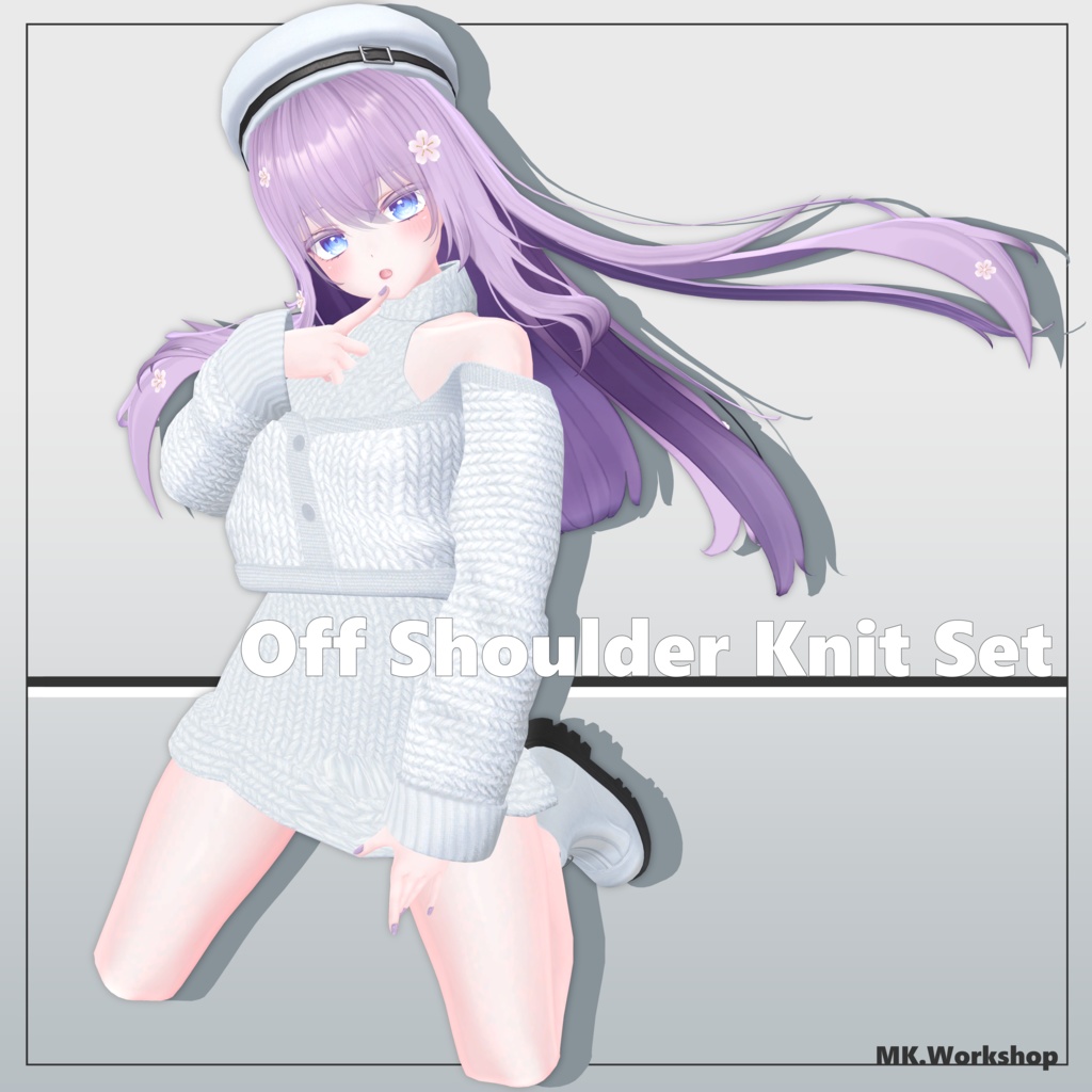 3アバター対応】Off Shoulder Knit Set - MK.Workshop - BOOTH