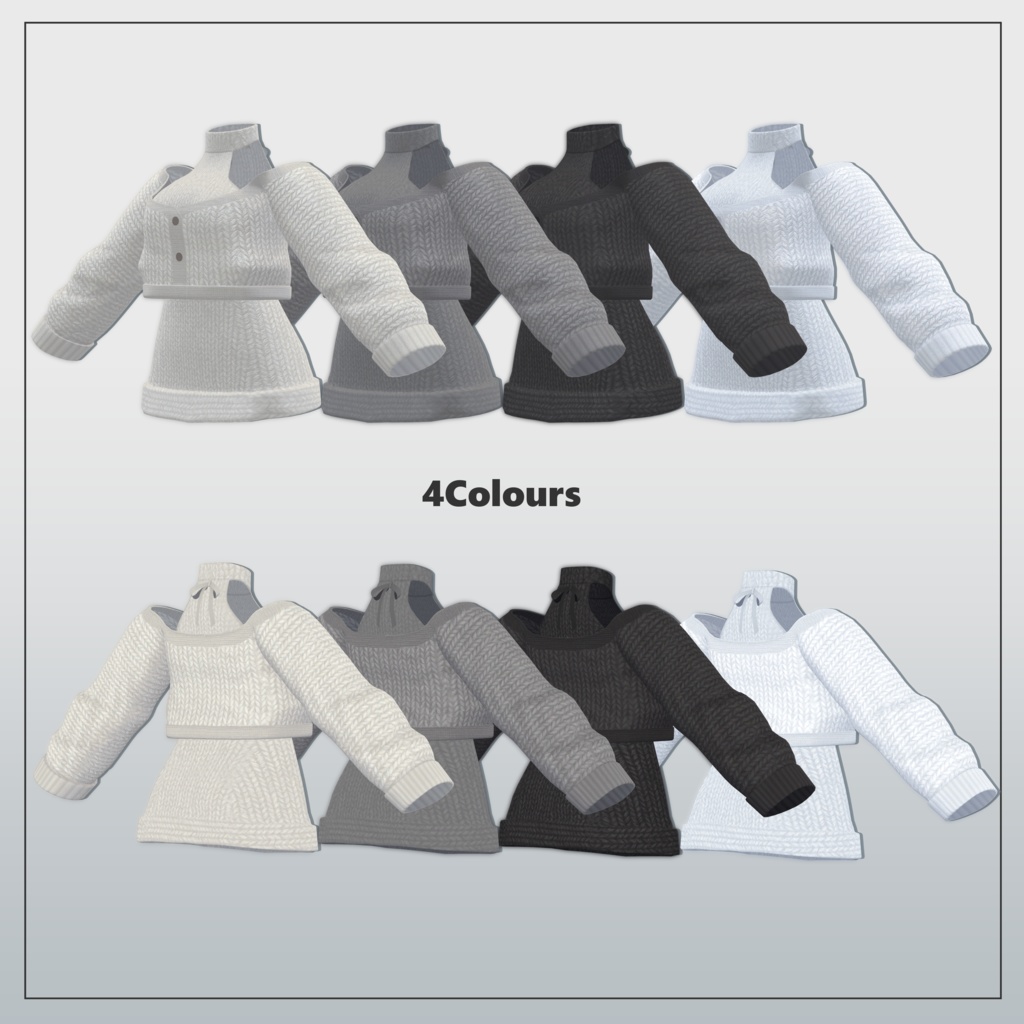 【3アバター対応】Off Shoulder Knit Set