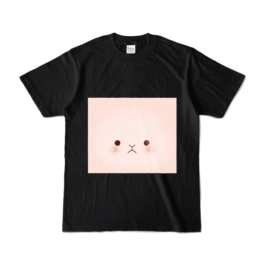 【うさぴっぴ】カラーTシャツ - ブラック