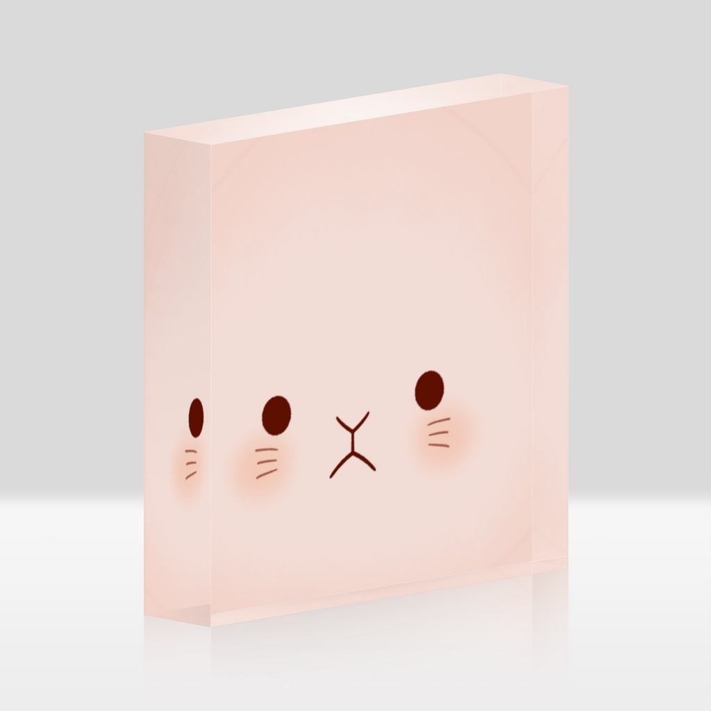 【うさぴっぴ】アクリルブロック - 100x100mm