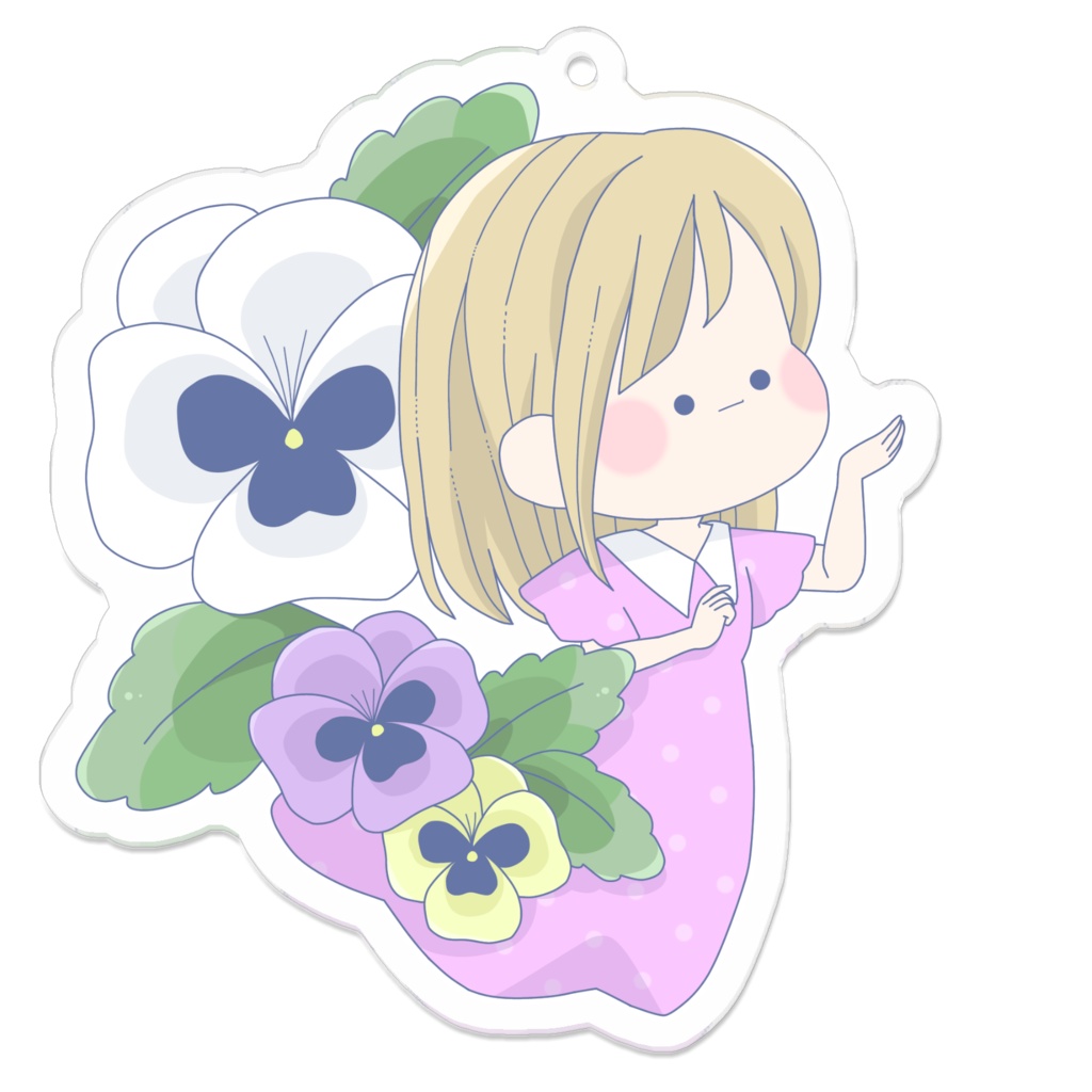 おんなのこアクリルキーホルダー(パンジー)