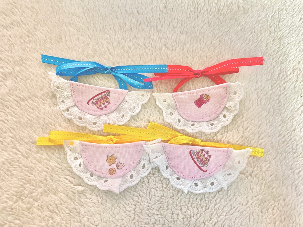 ぬいぐるみのエプロン ピンク柄