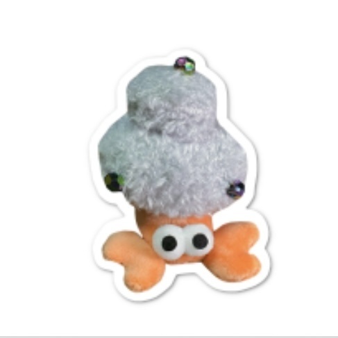 高級住宅サザエに住むヤドカリのステッカー