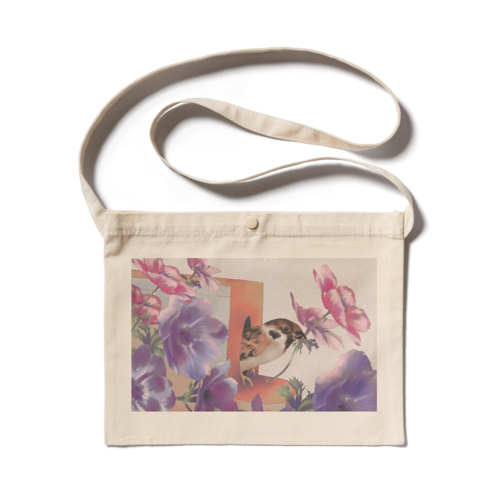 とりべや白・ナチュラルのサコッシュ