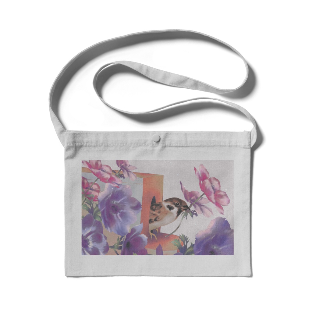 とりべや白・ライトグレーのサコッシュ