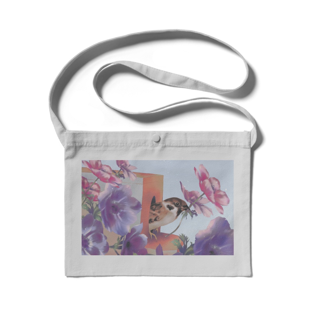 とりべや青空・ライトグレーのサコッシュ