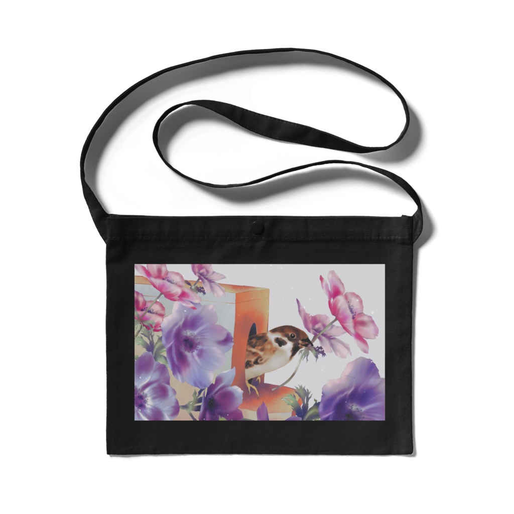 とりべや白・ブラックのサコッシュ