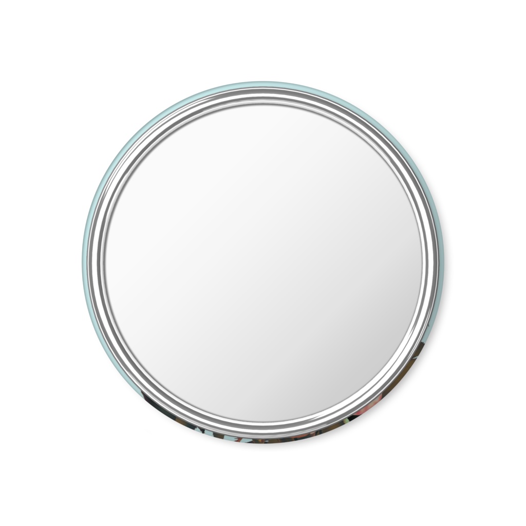 ばらブルー缶ミラー 小