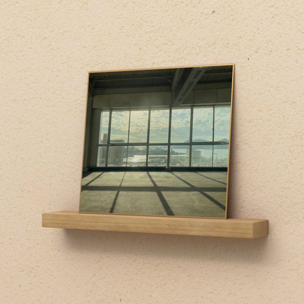 「小説:28歳、大学生」油絵風裏表紙(徳山駅/新幹線)色紙