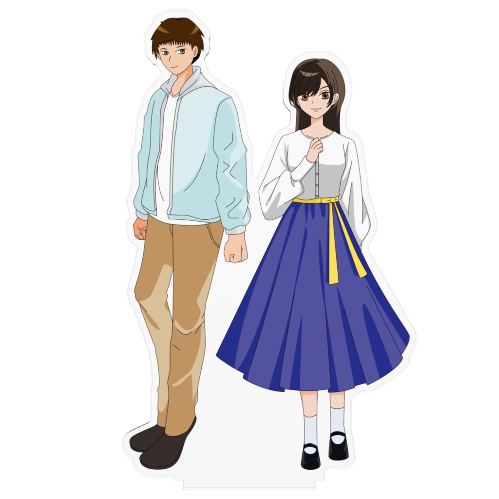 一ノ宮里咲&岩國祥伍「小説:28歳、大学生」アクリルフィギュア(描き下ろし)私服ver