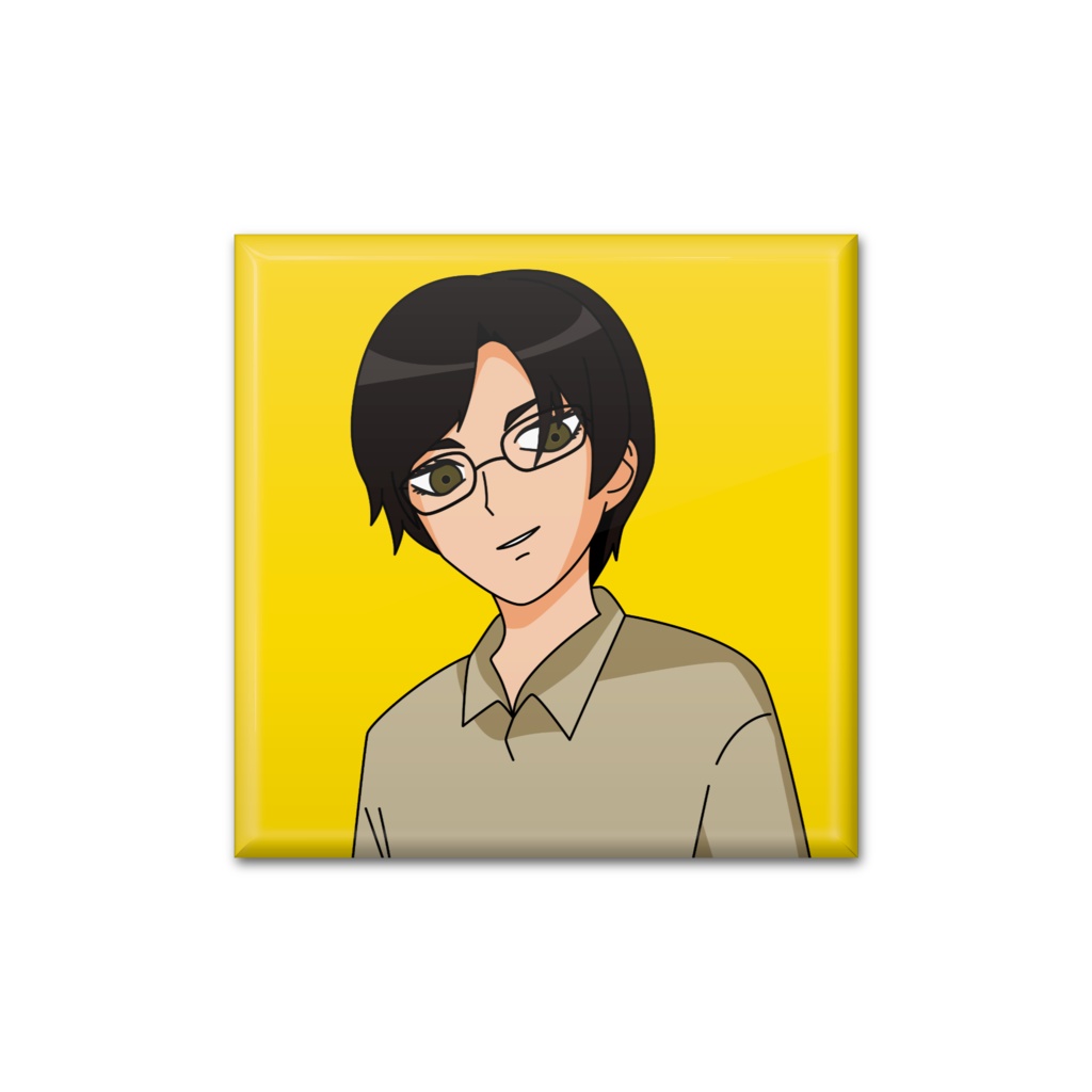 甲本克哉「小説：毒味役」スクエア缶バッジ（描き下ろし）