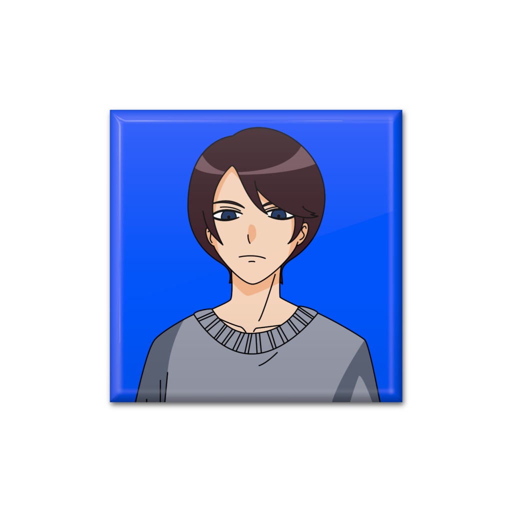 黒岩慎吾「小説：毒味役」スクエア缶バッジ（描き下ろし）