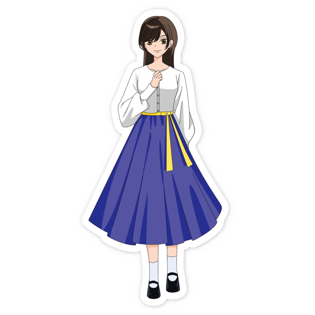 一ノ宮里咲「小説:28歳、大学生」スマホステッカー(描き下ろし)私服ver