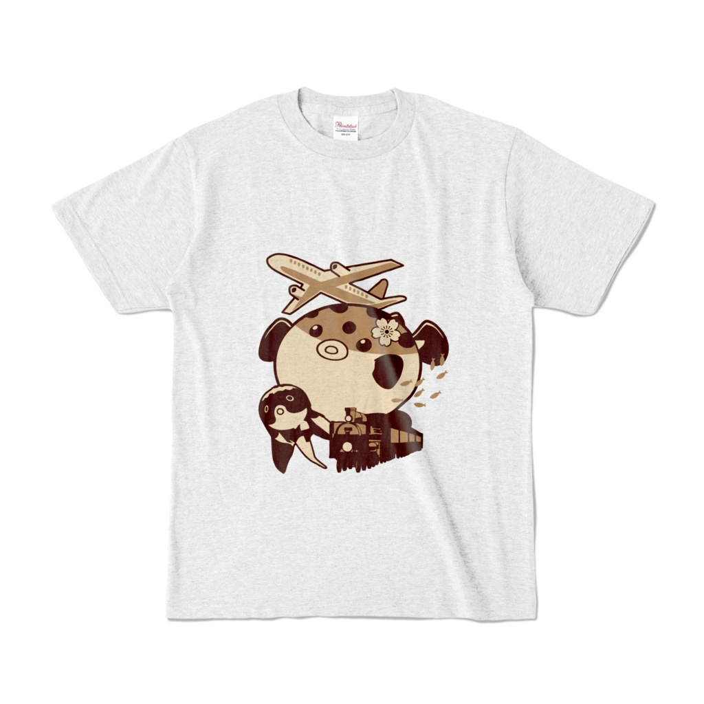 ふぐと詰め合わせTシャツ（アッシュ）※「小説：28歳、大学生」派生商品