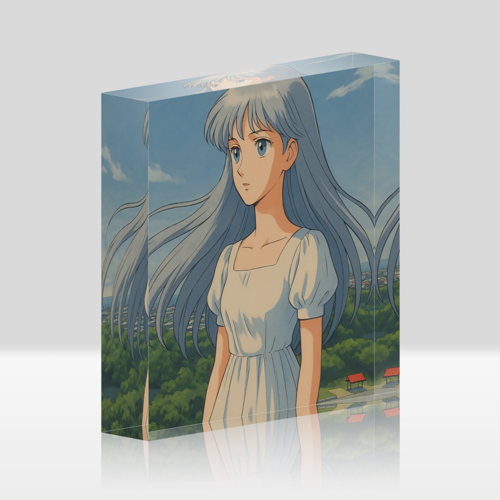 「小説:光の残響(レゾナンス)」シティポップ風裏表紙アクリルブロック