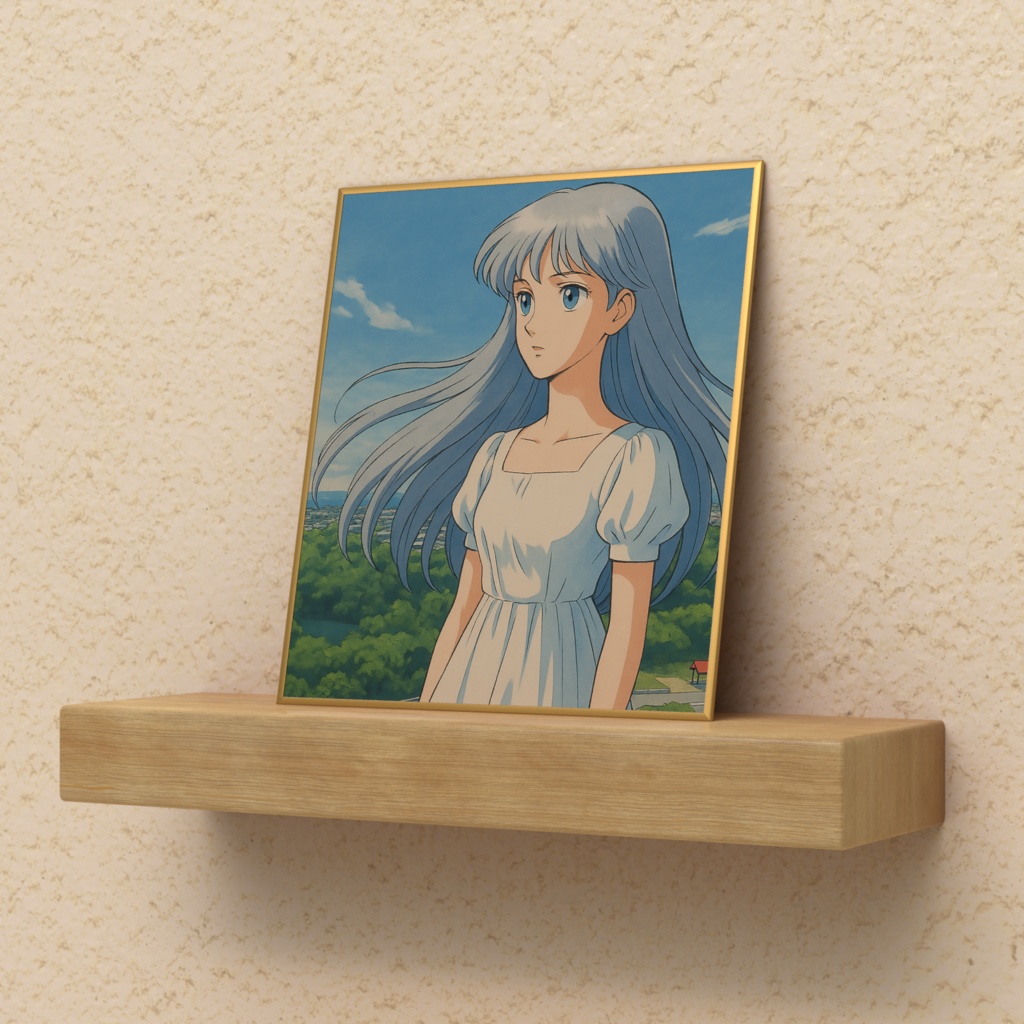 「小説:光の残響(レゾナンス)」シティポップ風裏表紙ミニ色紙