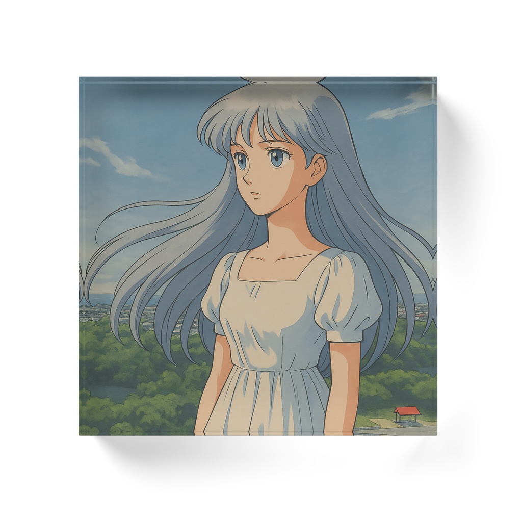 「小説:光の残響(レゾナンス)」シティポップ風裏表紙アクリルブロック