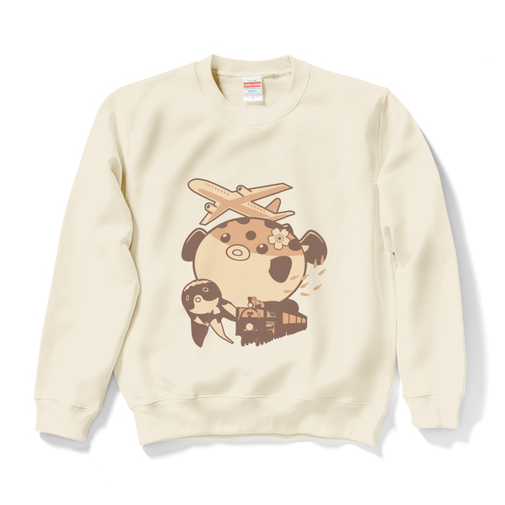 ふぐと詰め合わせスウェット（ナチュラル）