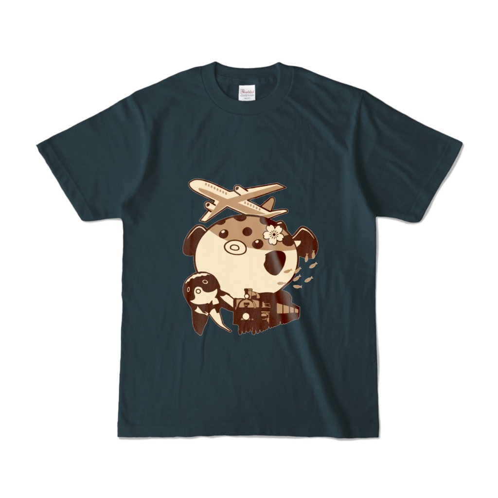 ふぐと詰め合わせTシャツ(デニム)
