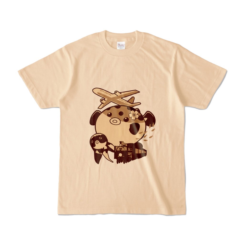 ふぐと詰め合わせTシャツ(ナチュラル)