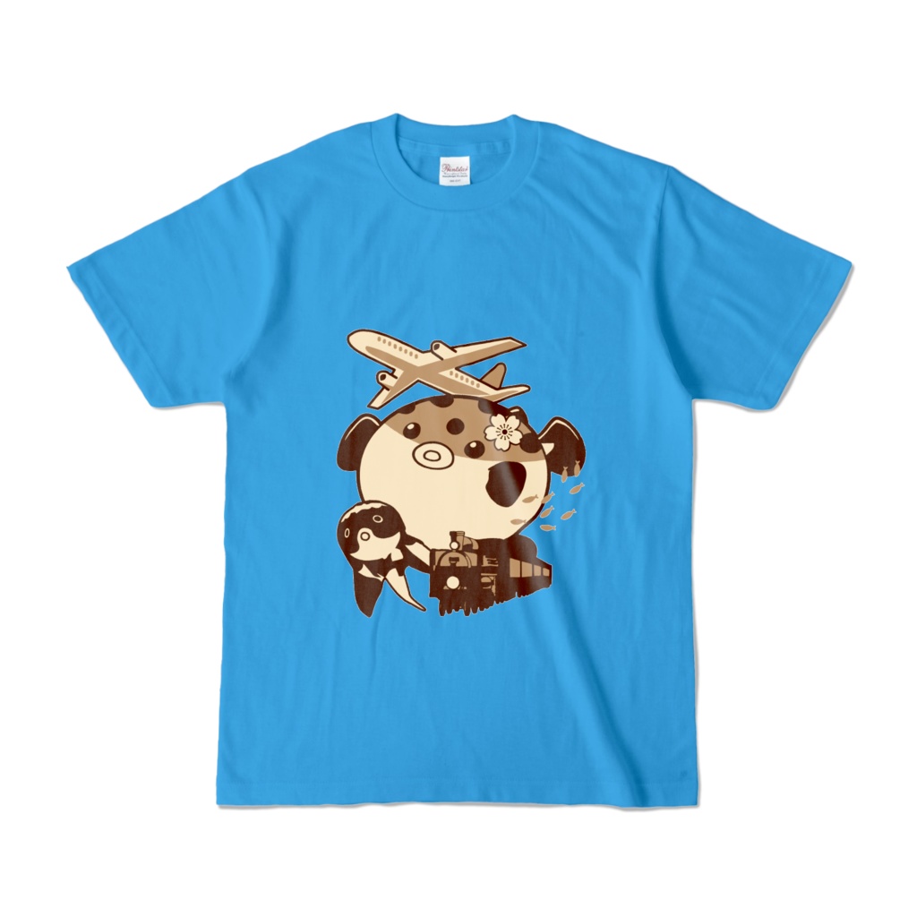 ふぐと詰め合わせTシャツ(ターコイズ)