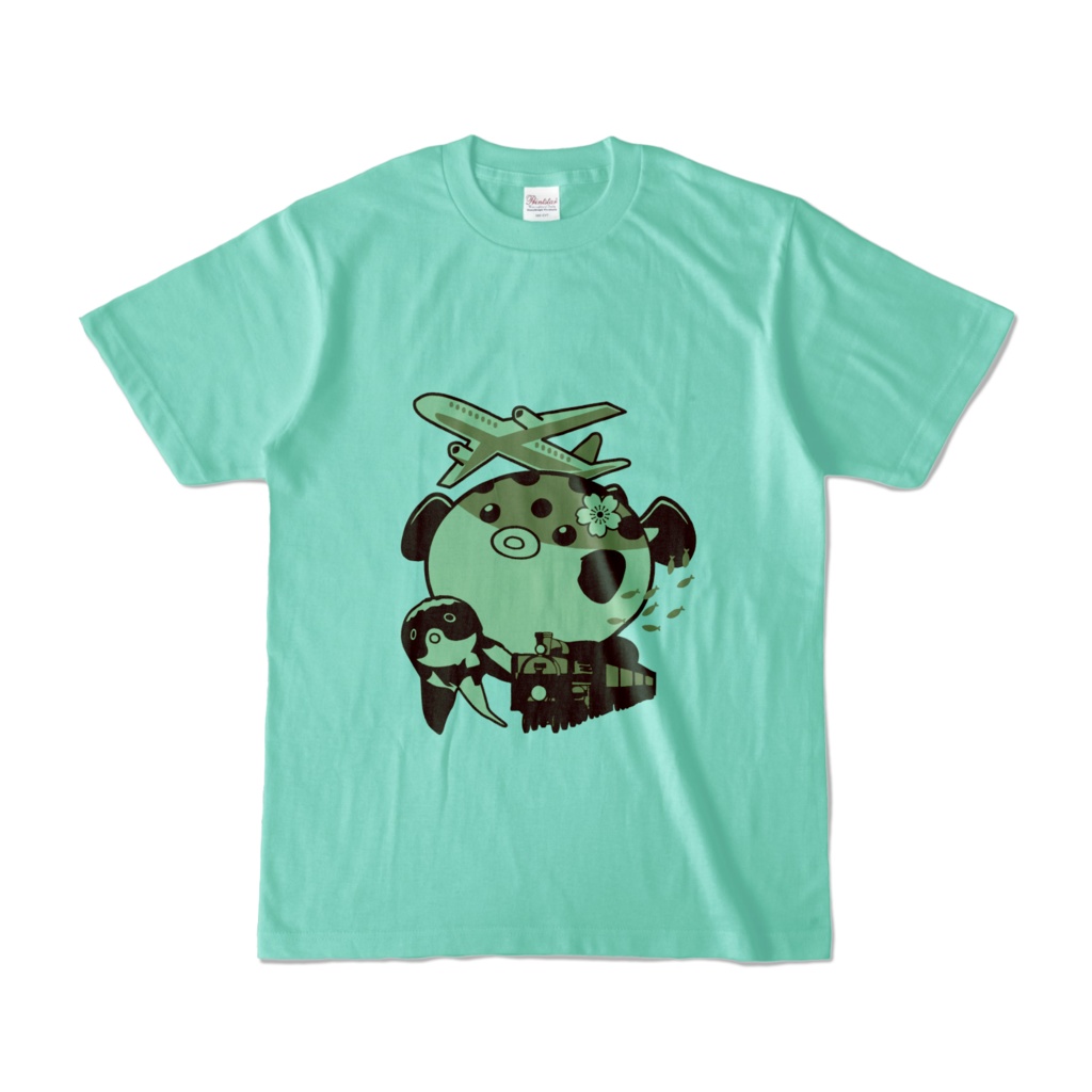 ふぐと詰め合わせTシャツ（アイスグリーン）