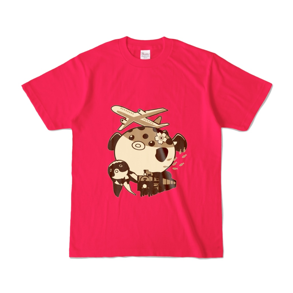 ふぐと詰め合わせTシャツ(ホットピンク)